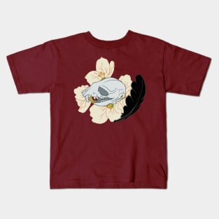 Hamster Skull and Mayflowers Kids T-Shirt